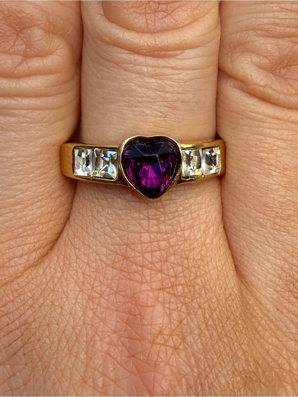 Vintage Deadstock Purple Heart Ring | Size 8